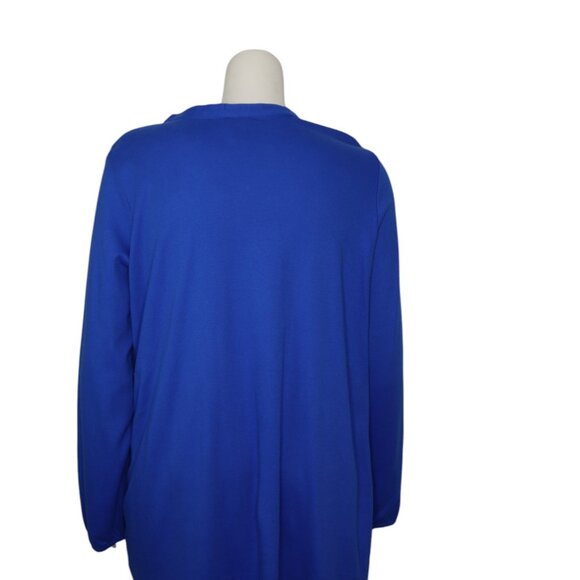 Women's Blue Top Pull Over XXL Long Sleeve Pin Tuck Front Casual Company One - Picture 9 of 11